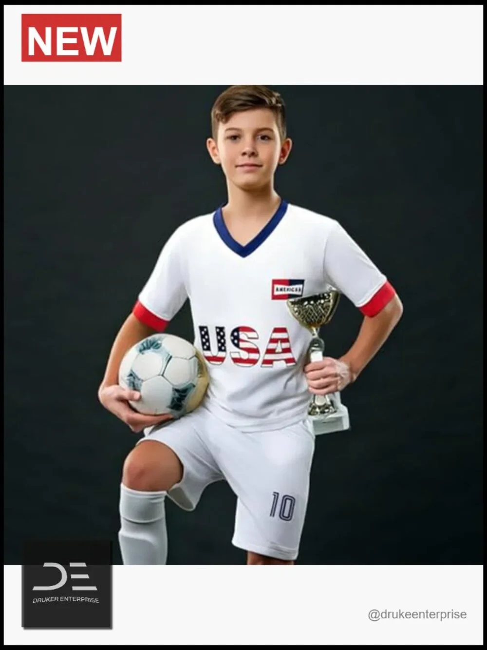 Youth Soccer Jersey Kit - Breathable Poly-Spandex Quick-Dry for Training & Games